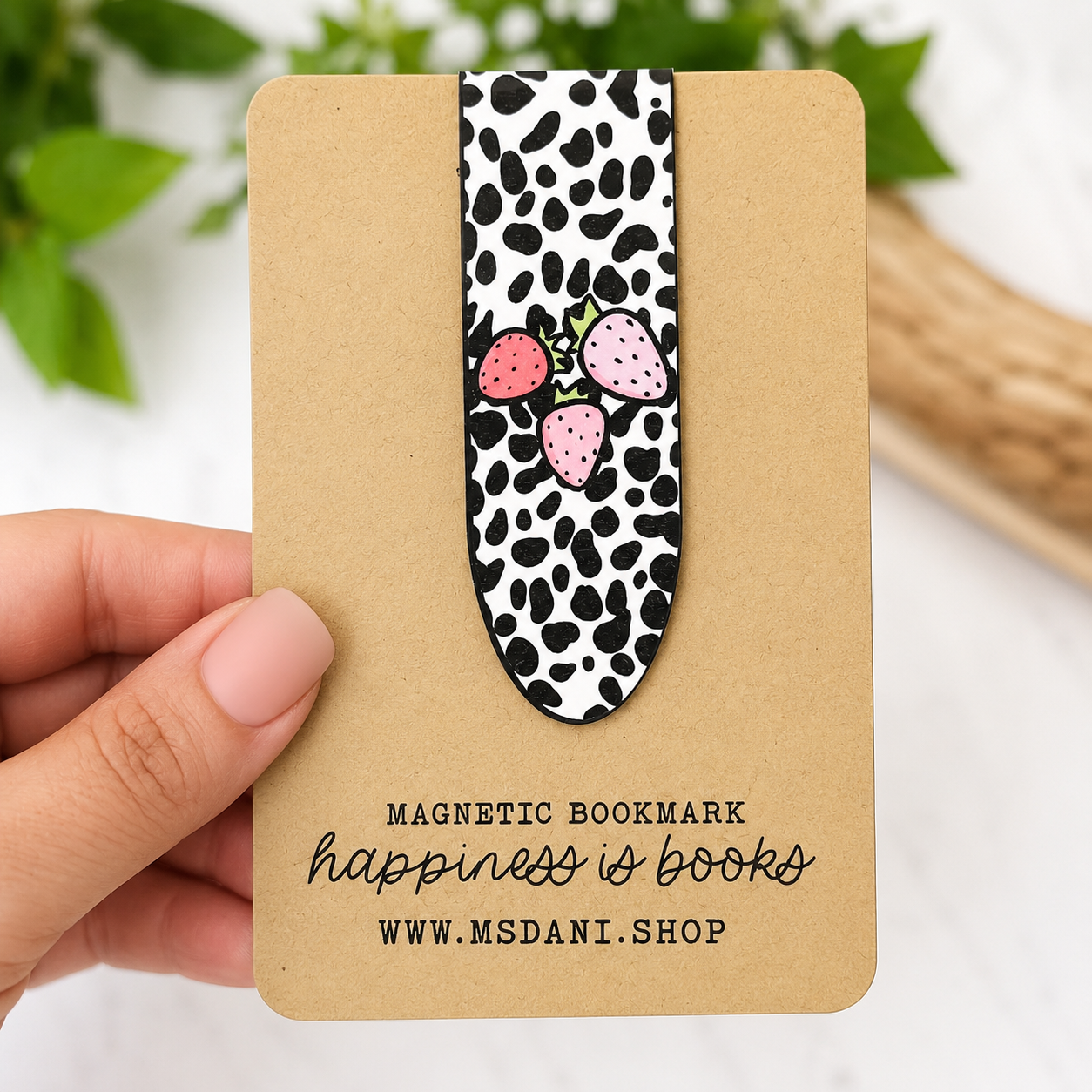 Speckled Strawberry Patch Magnetic Bookmark