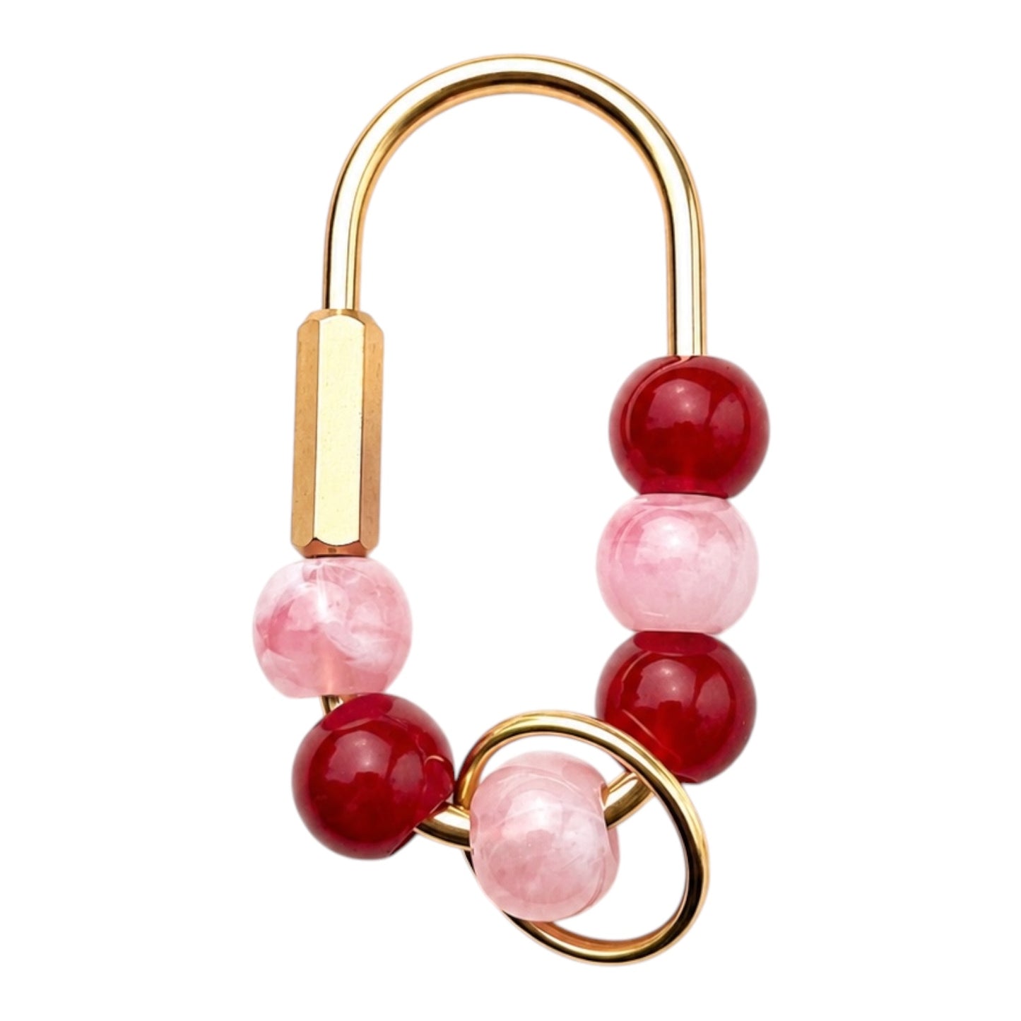 Beaded Gold Carabiner ￼