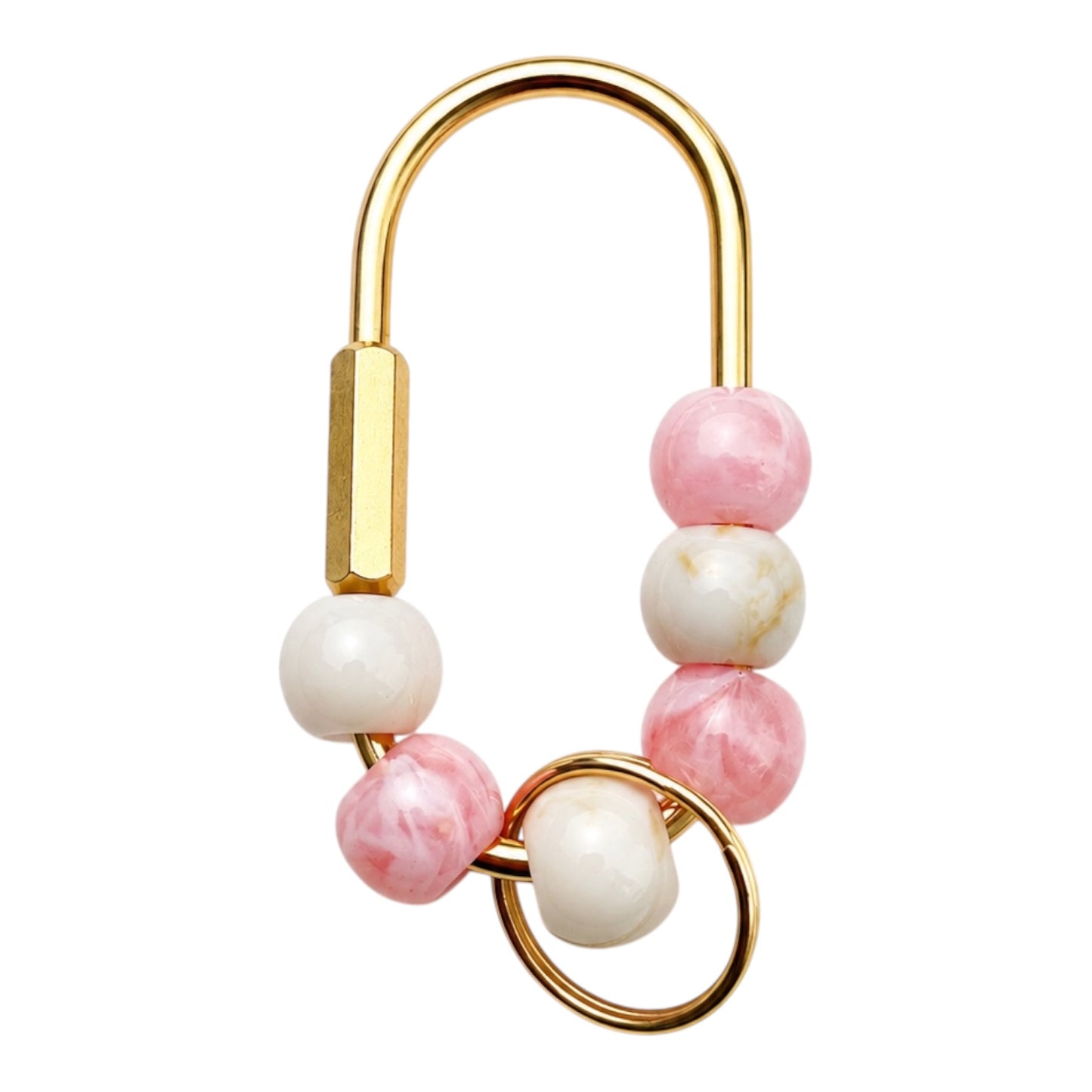 Beaded Gold Carabiner ￼