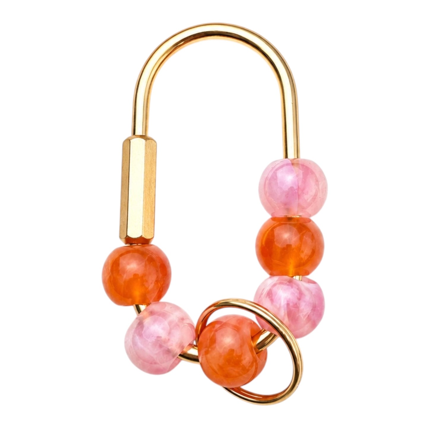 Beaded Gold Carabiner ￼