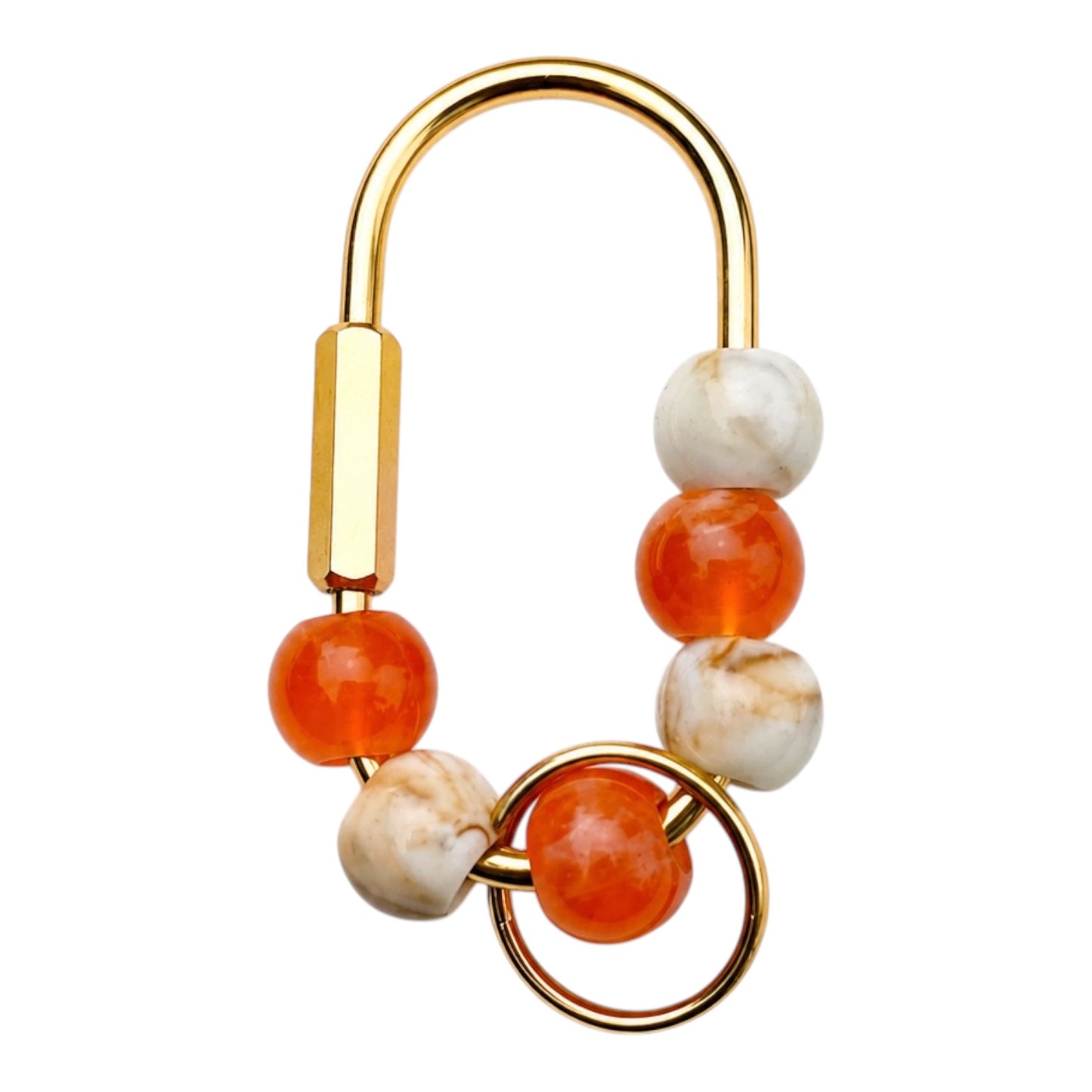 Beaded Gold Carabiner ￼